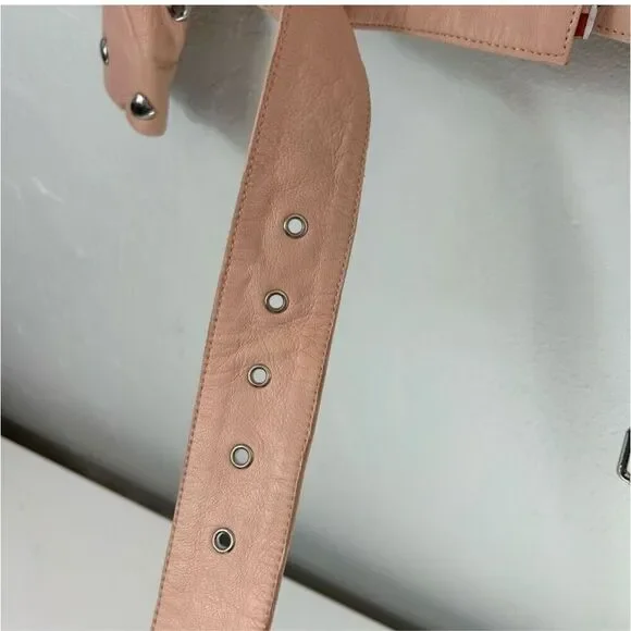 Lovers + friends pink studded heart moto leather jacket size S - Picture 10 of 16